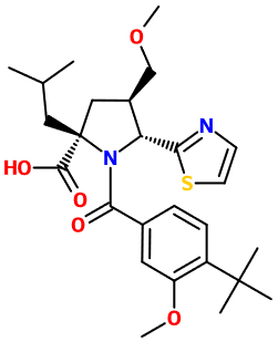 (image for) MC080193 (4R,5R)-2-Isobutyl-4-(methoxymethyl)-1-[3-methoxy-4-(2-methyl-2-propanyl)benzoyl]-5-(1,3-thiazol-2-yl)-L-proline